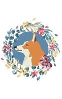 Journal: Corgi Floral Flowers Fauna College Ruled Lined Notebook