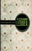 4 Column Ledger: Accounting Bookkeeping Notebook, Accounting Record Keeping Books, Ledger Paper Pad, Vintage/Aged Cover, 8.5 x 11, 100 pages