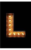 L: Glowing L Initial Notebook - Personalized Monogram Initial L Journal(12 Initial Notebooks)