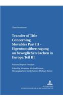 Transfer of Title Concerning Movables
