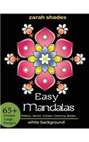 Easy Mandalas: Elderly, Senior Citizen Coloring Books [ 65] Unique Large Designs ]