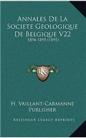 Annales De La Societe Geologique De Belgique V22