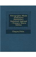 Petrographic Modal Analysisan Elementary Statistical Apprasal