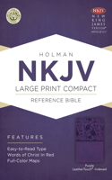 NKJV Large Print Compact Reference Bible, Purple LeatherTouch, Indexed