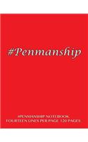 #Penmanship Notebook - fourteen lines per page, 120 pages