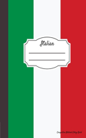 Italian Composition Notebook College Ruled: Writer's Notebook for Schools, Teachers, Offices, Students (8"x10") Italian Flag, Perfect Bound, 110 Pages(4 Language Learning Composition Book)