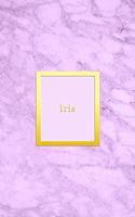 Iris: Custom dot grid diary for girls - Cute personalised gold and marble diaries for women - Sentimental keepsake notebook idea - light pink unique patte