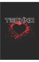 Techno: DIN A5 Notizbuch kariert