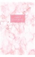 Daily Checklist: To-Do List Journal with Checkboxes Pink Marble