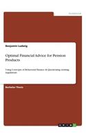 Optimal Financial Advice for Pension Products