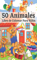 50 Animales Libro de Colorear Para Niños