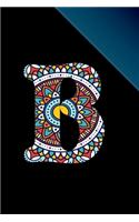 B Monogram Mandala Journal Diary