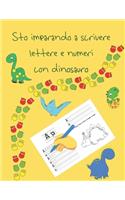 Sto imparando a scrivere lettere e numeri con dinosauro