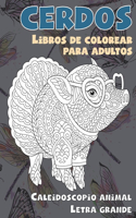 Libros de colorear para adultos - Letra grande - Caleidoscopio Animal - Cerdos