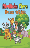 niedliche Tiere Malbuch für Kinder: Tier Malvorlagen für Kinder, Größe: 8,5 x 11 Zoll