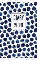 2020 Daily Diary Journal, Indigo Ink Spots: Three Days Per Page Full Year Planner