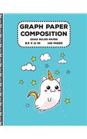 Graph Paper Composition: Quad Ruled Paper Notebook Journal Gift for Birthday & School Unicorn Lovers 5x5 Grid Paper 8.5 x 11 inch 140 Pages ( Math Diary teacher and student 