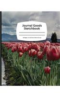 Journal Goods Sketchbook - Tulip Row: 7.5 X 9.25, Large Sketchbook Journal Drawing Book, 100 Pages for Sketching, Bullet Journal, Notes and More (Durable Cover)