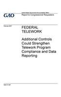Federal telework, additional controls could strengthen telework program compliance and data reporting
