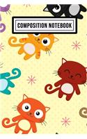 Cat Wide Ruled Composition Notebook