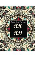 2020-2022 Three Year Planner: Colorful Floral Ethnic, Monthly Schedule Organizer For Large 3 Year Agenda Planner With Inspirational Quotes And Holiday