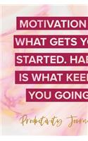 Motivation Is What Gets You Started. Habit Is What Keeps ou Going. Productivity Journal.