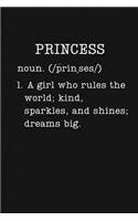 Princess: Gifts For Girls - Small Lined Writing Journal or Notebook (Card Alternative) (Definition, Humor)