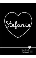 Stefanie Dot Grid Notebook: Punktraster Notizbuch Herz mit Namen 100 Seiten - Personalized Heart Name Journal