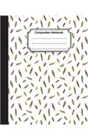 Composition Notebook: Colorful Leaf pattern cover: College Ruled School Notebooks, Subject Daily Journal Notebook: 120 Lined Pages (8 x 10 in.)