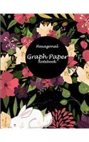 Hexagonal Graph Paper Notebook: Fresh Flowers, 1/4 inch Hexagons Graph Paper Notebooks Large Print 8.5" x 11" Game Boards Paper, Math Activities and Coloring Patterns