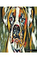 Sketch Book: Abstract Art, Dog Lovers Print (1), 8" x 10" - Drawing Sketch Pad, Unlruled Notebook, Drawing Paper -[Sketch book]