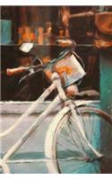 White Bicycle - Lined Notebook with Margins: 101 Pages, Medium Ruled, 6 x 9 Journal, Soft Cover