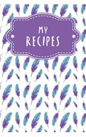 My Recipes: Cookbook to fill out - Design: Feathers