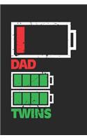 Dad Twins: Low Battery Twin Father Dad Dot Grid Journal, Diary, Notebook 6 x 9 inches with 120 Pages