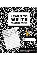 Learn To Write Practice Paper: School Marble Black - Primary Journal Writing Tablet Notebook For Kids - For Alphabet ABC Handwriting Practice- For Home & School [Classic]