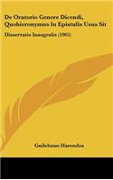 de Oratorio Genere Dicendi, Quohieronymus in Epistulis Usus Sit