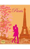Writedrawdesign Notebook, College Ruled, 8.5 X 11 Inches, Kissing in Paris