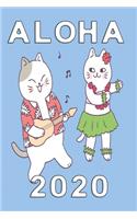 Aloha 2020 Notebook: hawaiian Graph Paper Notebook with 120 pages 6x9 perfect as math book, sketchbook, workbook with cats 120 Pages