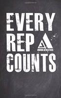 Avinu Athletics - Every Rep Counts - Inspirational Fitness Quote - Motivational Lifting Weights Gym Saying Journal