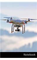 Notebook: Drone themed ruled Notebook / Journal / Diary / Composition Book / Planner / Log Book / Notes - 6 x 9 inches (15,24 x 22,86 cm), 110 wide ruled page