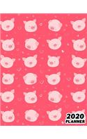 2020: Weekly & Monthly Planner: Jan 1, 2020 to Dec 31, 2020: Cute Pig One Year Weekly Planner & Schedule Agenda with Inspirational Quotes (Weekly and Mont