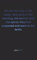 Luke 24: 1 Notebook: On the first day of the week, very early in the morning, the women took the spices they had prepared and went to the tomb.: Luke 24:1 No