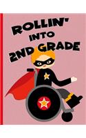 Rollin' into 2nd Grade: Red Ginger Hair Boy in Wheelchair: Hand Writing Notebook