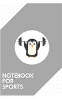 Notebook for Sports: Dotted Journal with Penguin Weightlifting Design - Cool Gift for a friend or family who loves strength presents! - 6x9" - 180 White dotted pages - Y