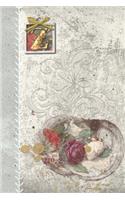 Z: Vintage Roses Journal, personalized monogram initial Z blank lined gift notebook - Decorated interior pages
