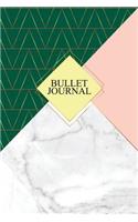 Bullet Journal: Marble + Gold Bullet Journal - 120-Page 1/4 Inch Dot Grid Notebook - 6 X 9 Marble & Gold Perfect Bound Softcover