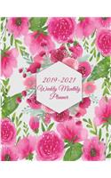 2019-2021 Weekly Monthly Planner: Cute Pink Floral, Three year Academic 2019-2020 Calendar Book, Weekly/Monthly/Yearly Calendar Journal, Large 8.5" x 11" Daily journal Planner, 36 Mo
