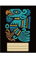 Eagle Composition Notebook: Mexican Maya Pictogram Icon Cover Design with Blank College Ruled Lined Pages Notebook for School/Student/Teacher Fans of Native American Cultures.