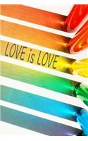 Love Is Love. Gay Lgbtq Journal. Blank Lined Notebook Planner Diary.