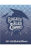 Educated Black Queen - 2019 / 2020 Student Planner (Blue and White): 2019 Gift Ideas - Calendars, Academic Planners & Personal Organizers - Organization - Black Girl Magic - Journal for College and University(2 Books, Journals, Academic Planners, Diary, Women, Moms, Black Women, Black Girl Magic, Hbcu Students)
